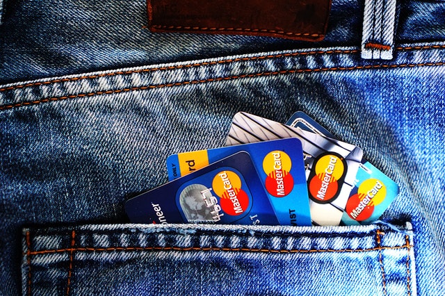 Credit Cards in a mans pocket