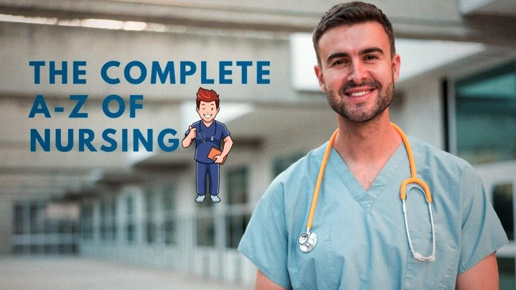 A man standing with text The Complete A-Z of Nursing