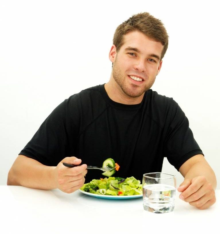 a man eating healthy