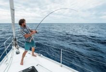 A guy doing Offshore Fishing