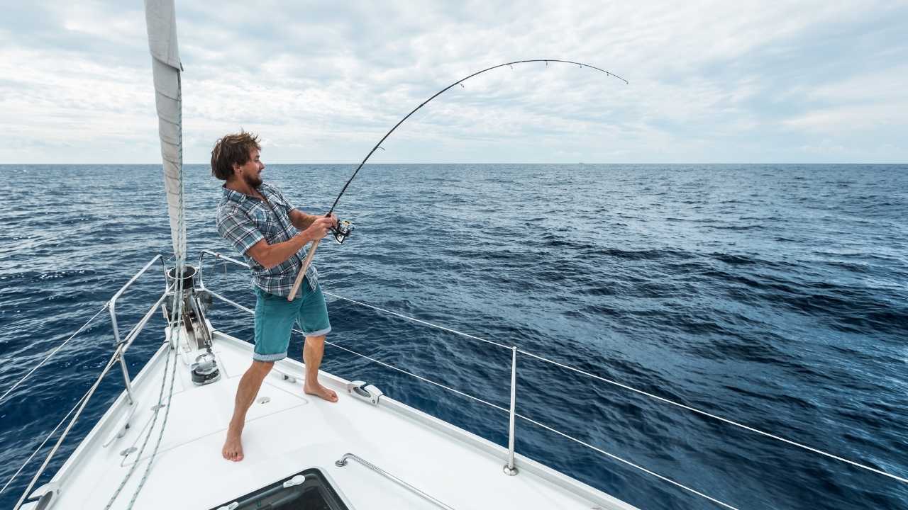 A guy doing Offshore Fishing