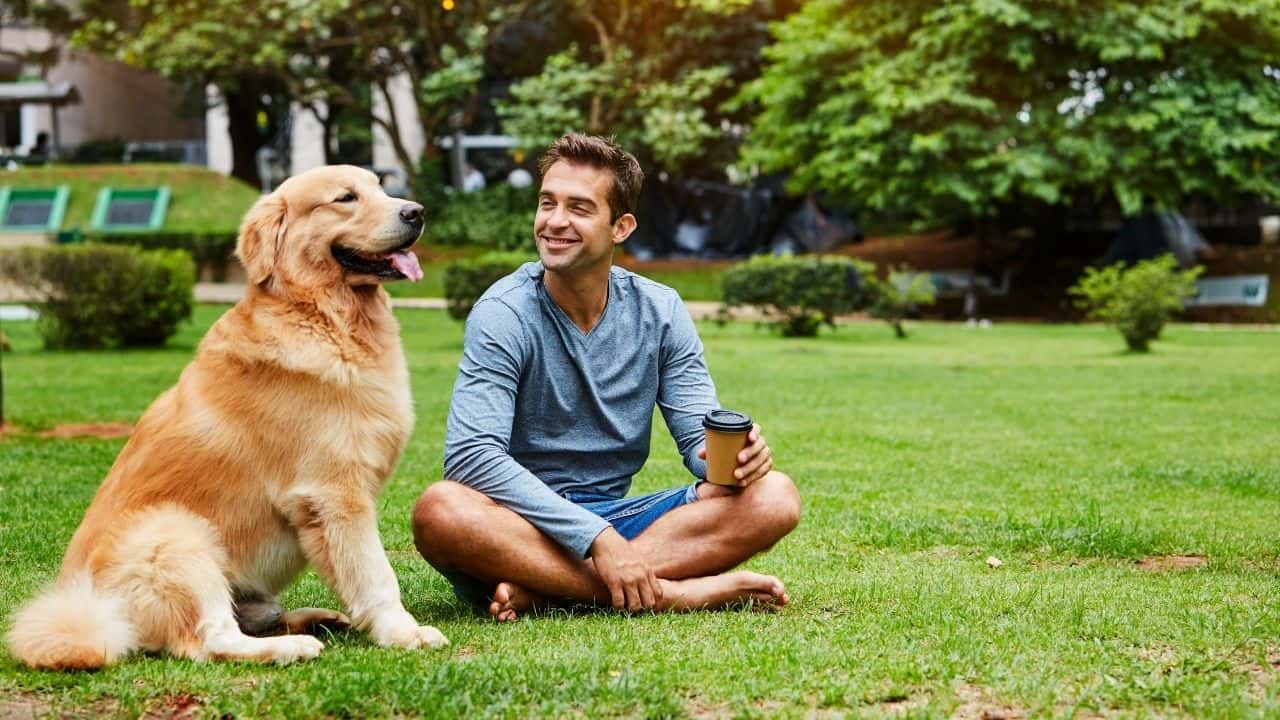 guy with dog