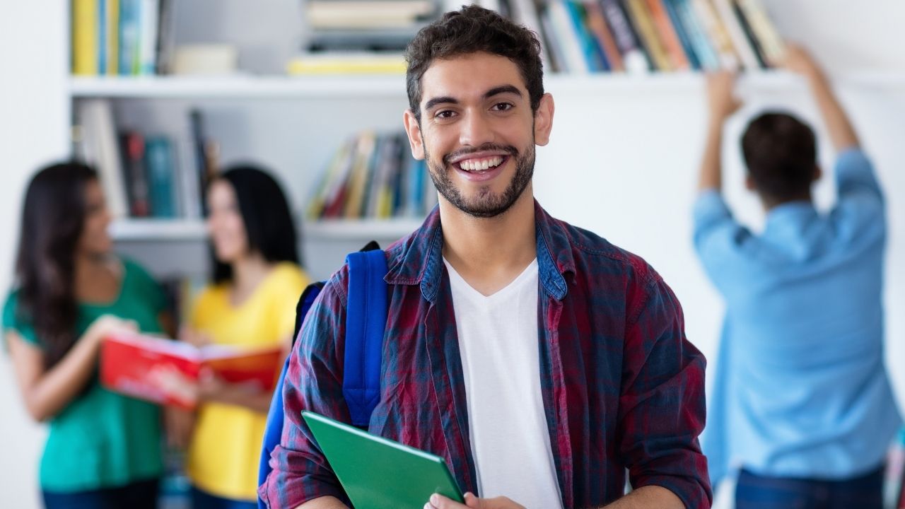 Male student smiling