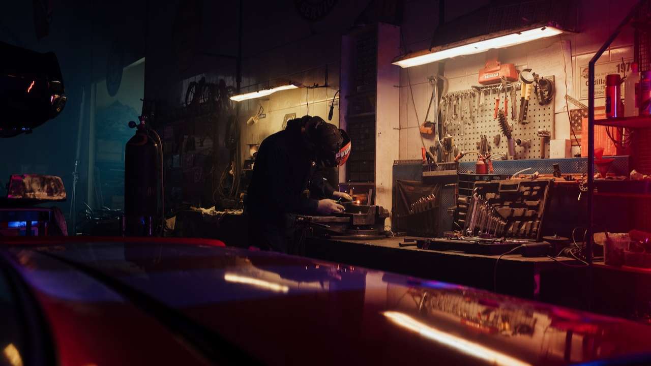 a mechanic working