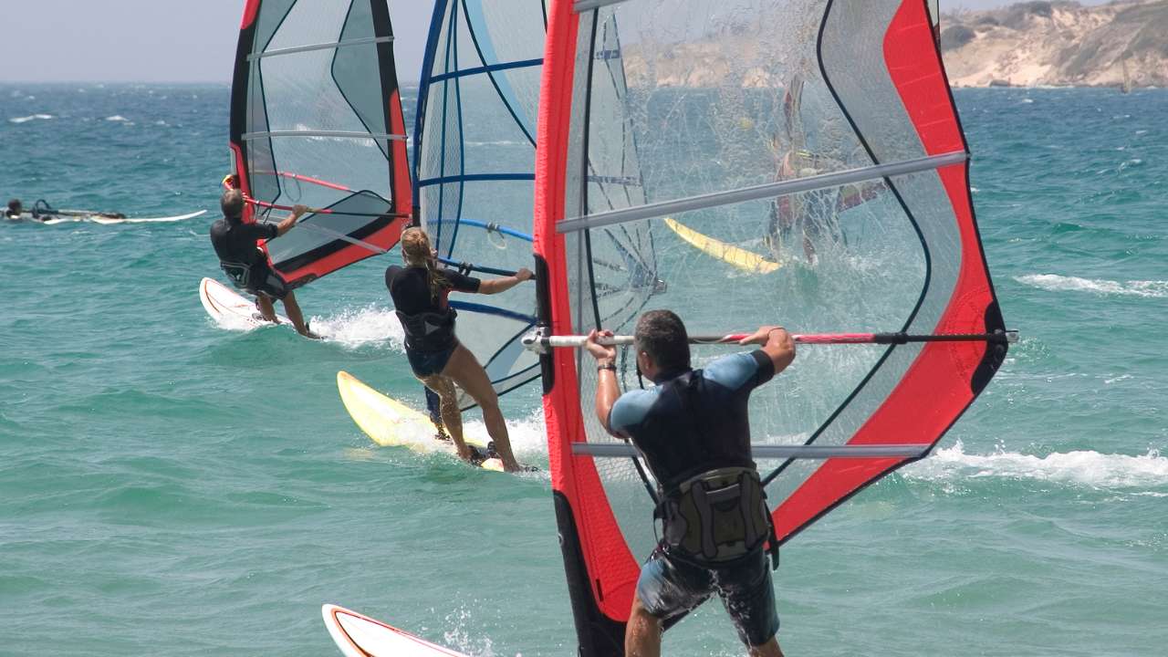 Windsurfing people