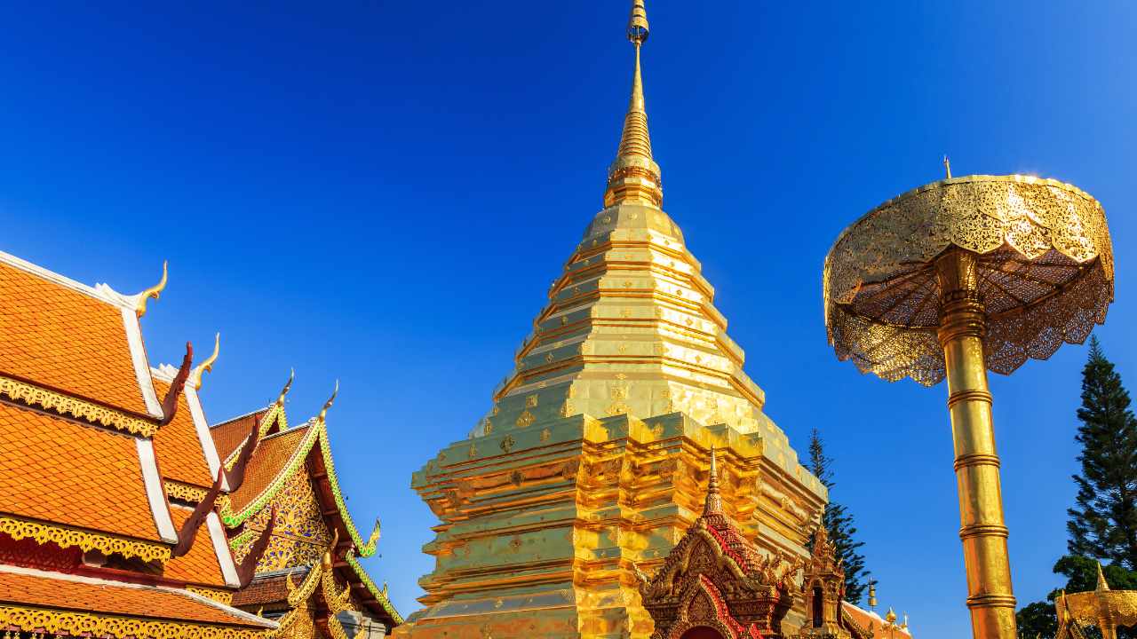 Temple in Chiang Mai, Thailand, an ideal place to get a taste of authentic Thai culture on a budget