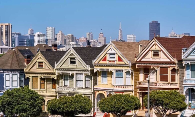 Victorian style homes in San Francisco