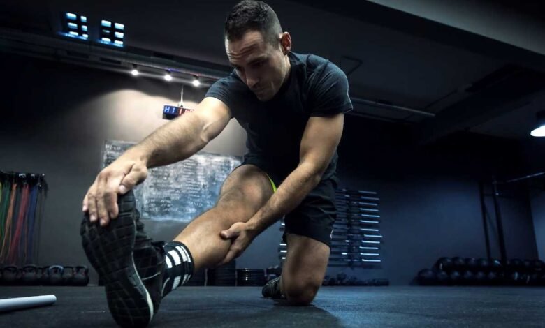 muscular guy working out