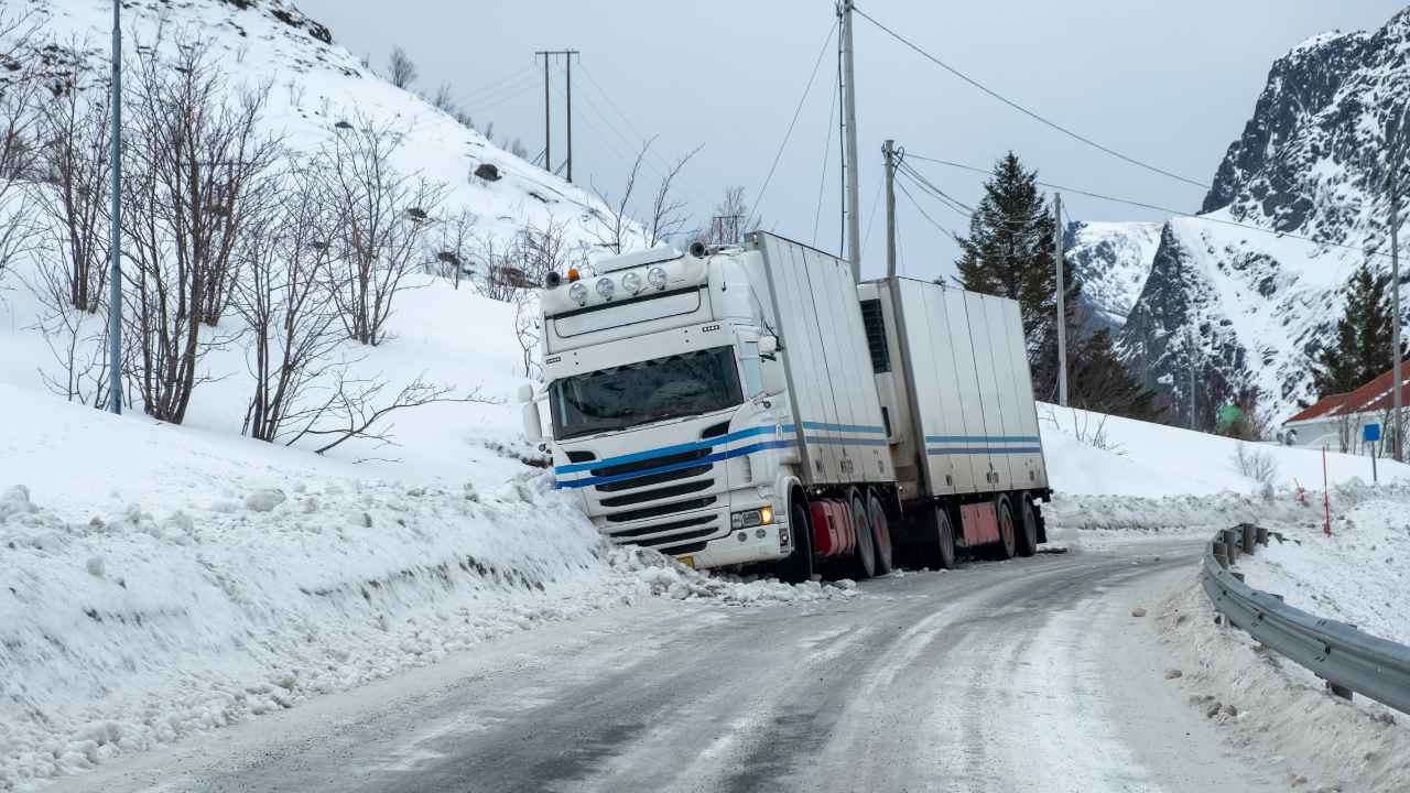 Truck Accident in snow